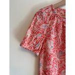 Tory Burch Peasant Top Blouse Women Size 0 Pink Red Sheer Cotton Lightweight Photo 3