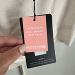 Pretty Little Thing  Plus Cream Linen Lace Up Back Crop Top Size US 14 NWT Photo 5