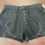 SO NWT  Black Distressed High Rise Mom Shorts Size 9 Photo 0
