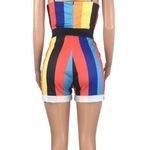 Women Rainbow Strapless Suspenders Romper Multiple Size M Photo 1