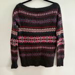 American Eagle  Outfitters Wool Blend Charcoal Sweater with Red and Blue Accents Photo 5