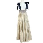 Free People Dainty Coquette Cottage Bluebell Solid Maxi Dress Sand Neutral Small Photo 7