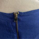 J.Crew  Size 6 Royal Blue Linen Cutwork Embroidered Top Popover Back Zip Detail Photo 2