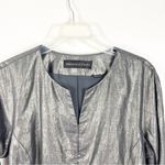 Dana Buchman Metallic 100% Linen Silk Lining Belted Waist Blazer Jacket Size 14 Photo 6