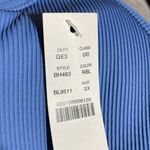 J.Crew Ribbed Triangle Bikini Top Blue 3X (22/24) NWT Lined Padded Cups Photo 2