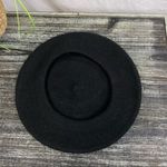 Women's Black Wool Blend French Beret Hat OS Photo 3