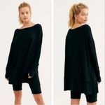 We The Free  Free People The North Shore Black Thermal Waffle Knit Tunic SZ Small Photo 1