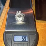 Genuine White Buffalo Sterling Silver Horseshoe Ring Size 7 Black Photo 5