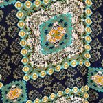 Dress Barn Ava James Sz S V Neck Floral Print Blue Pullover Stretch Blouse Top Photo 3