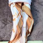 Juicy Couture Gold Logo Satin Silk-Feel Scarf Wrap Shawl NWT Luxe Print Photo 0