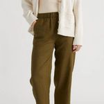 Quince  Olive Green European Linen Women's Pants Medium Photo 0