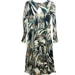 MILA MAE NWT Pleated Long Sleeve Satin Midi Dress Photo 2