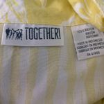 Vintage 80s Button Up Shirt Dress M Yellow Floral Short Sleeve Elastic Pockets Size M Photo 5