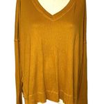 Wild Fable  Long Sleeve V-Neck Cozy Rib Oversized Shirt Sweater Large Brown Photo 1