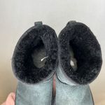 UGG  Classic Ultra Mini Ankle Boots Black Suede Sheepskin Lined Women's Size 9 Photo 4