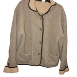 The North Face Vintage Button Front Cuffed Sweater Jacket Grey Medium Photo 0