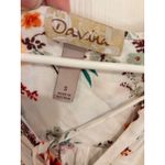Davina Floral Tunic Top Womens Small Orange White Short Sleeve Boho Blouse Photo 2