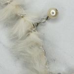 Beaded Faux Fur Woven Silver Tone Chain Link Belt One Size OS Boho ✨ Photo 3