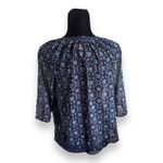 Hollister  Womens Blouse Sz‎ XS Blue Gold Sheer Chiffon Designs Photo 5