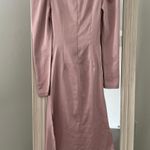 Satin Pink Bow Midi Dress Size XS Photo 5