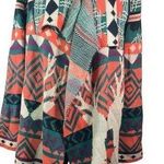Pink Owl Long open cardigan kissing reindeer tribal coral teal purple black Christmas Photo 0