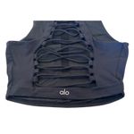 ALO YOGA Movement Sports Bra Crop Top Lace Up Corset Black Size Small Photo 6