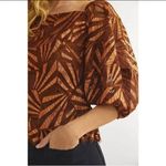 Anthropologie NWT Eva France Shine Copper Lace Puff Sleeve Blouse Photo 10