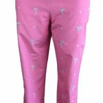 Brooks Brothers  Pink Palm Embroidered Pants Size 12 Photo 0
