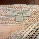 Loft Pink Grey Stripe Tweed Skirt Fringed Photo 3