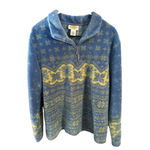 Talbots Vintage Fair Isle Snowflake Quarter Zip Fleece Sweater Shirt XL Photo 2