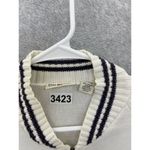 Polo  Ralph Lauren Women's Cardigan Full Zip White Blue Trim Size XL Long Sleeve Photo 6