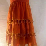 Davi & Dani NWT  Orange Smocked Strapless Dress Photo 5