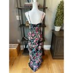 Amanda Uprichard Ellie Floral Gown Black Womens Size Medium Photo 7