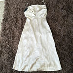 Lulus  satin cowl neck low back champagne pink spaghetti strap midi dress size xs Photo 5