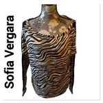 Sofia Vergara Animal Print Bateau Neck Loungewear Top medium 8/10 Mob Wife Photo 1