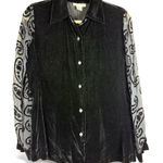 The Limited VTG 90’s Y2K  Black Velvet Burnout Top Whimsigoth Silk Women’s Sz S Photo 0