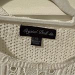 Crystal Doll  White Crochet Short Sleeve Crewneck Dress with Slip Size XSmall NWT Photo 3