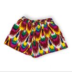 Alice + Olivia  Ikat Tribal Wave Print Silk Shorts, Size S Photo 2