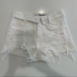 Alexander Wang  White Distressed Jean Shorts Photo 2