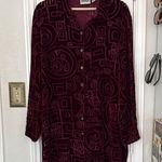 Chico's  vintage art print geometric velvet button down shirt Photo 1