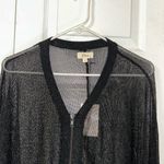Elan  Silver Sheer Knitted Zip Up
Cardigan(Size Small) Photo 6