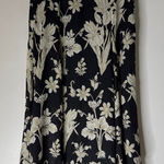 Loft  Black White Floral Midi Skirt Asymmetrical Size 8 Photo 0