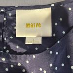 Maeve  Anthropologie 100% Silk Navy Blue White Polka Dot Ruffle Sleeves Womens 8 Photo 7