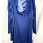 Roamans 22W 24W Hoodie 1X Top Velour Blue Hoodie Hooded Pullover Long Sleeve 457 Photo 1