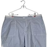 st. john's bay  Women Short Bermuda Relaxed Striped Pockets Stretch Blue 16W NWT Photo 3