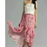 Anthropologie NWT Misa Los Angeles Seva Maxi Skirt Size S Pink Florals Slit Photo 1