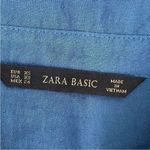 ZARA  Basic Womens Blue Long Sleeves Waist Cord Viscose Shirt Dress SZ XS # 1169 Photo 7