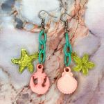 Nautical Anchor Seashell Starfish Y2K Aesthetic Colorful Handmade Earrings Photo 0
