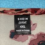 SheIn Curve floral semi sheer blouse elastic at wrists puffy long sleeve size 4X Photo 6