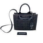 True Religion  Quilted Horseshoe Modern Tote Black Denim NEW w Tag Top Handle Photo 3